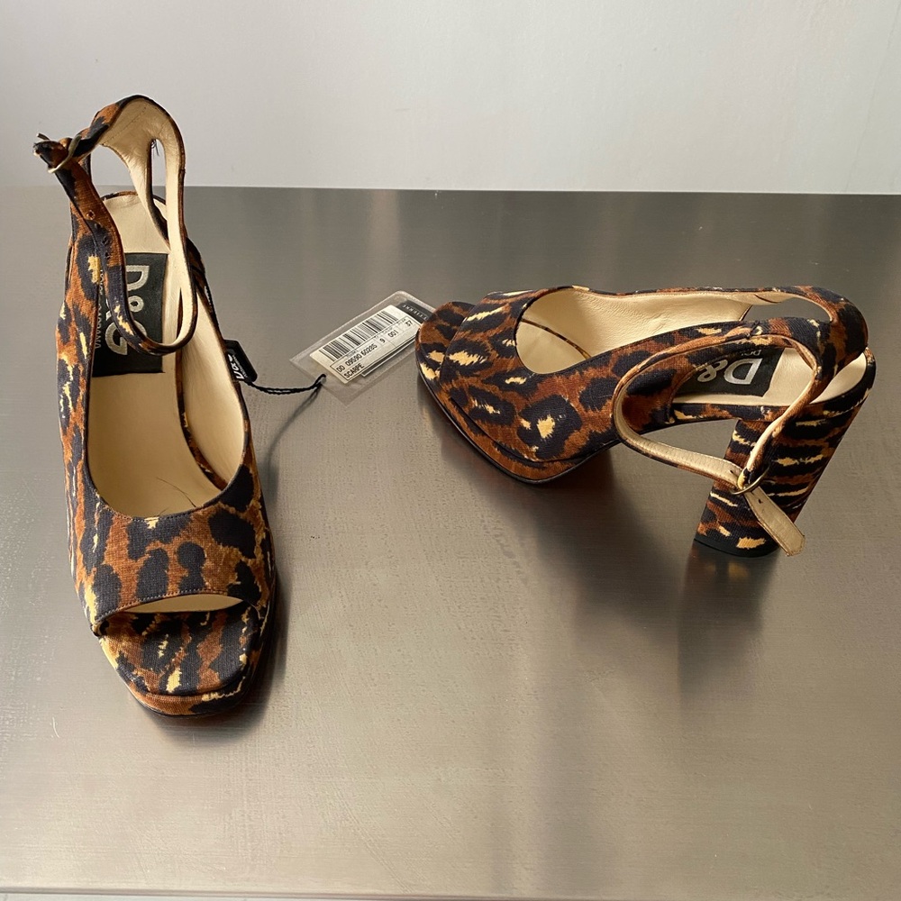 D&G platform sandals, Leopard Material, size 7, new